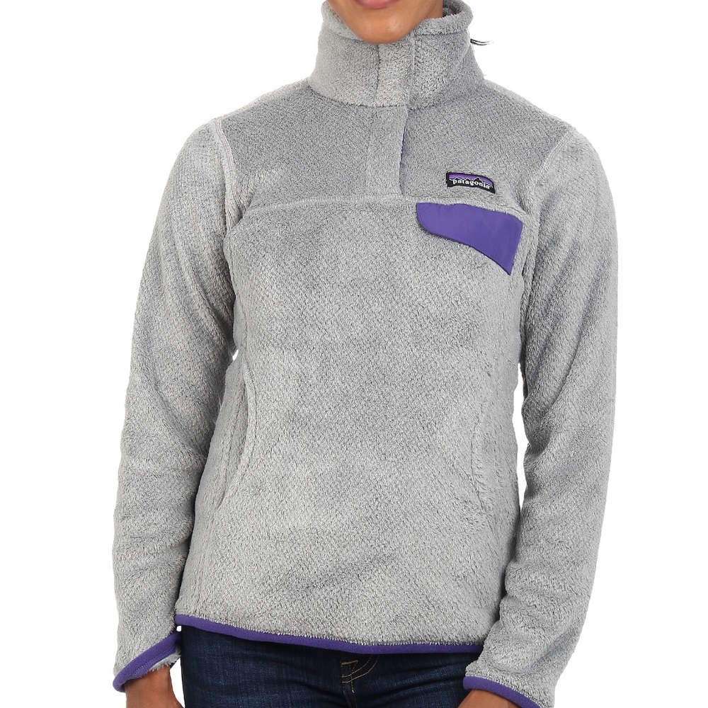 Patagonia Women's Retool Gray and Purple Pullover Fleece